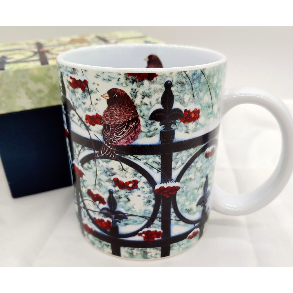 Gift for Bird Lover Coffee Mug Sparrow On The Fence Lang & Wise Vintage 2004